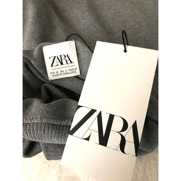 Zara Gray Long-sleeve Turtleneck Knit Top Size Medium NWT - Picture 6 of 8